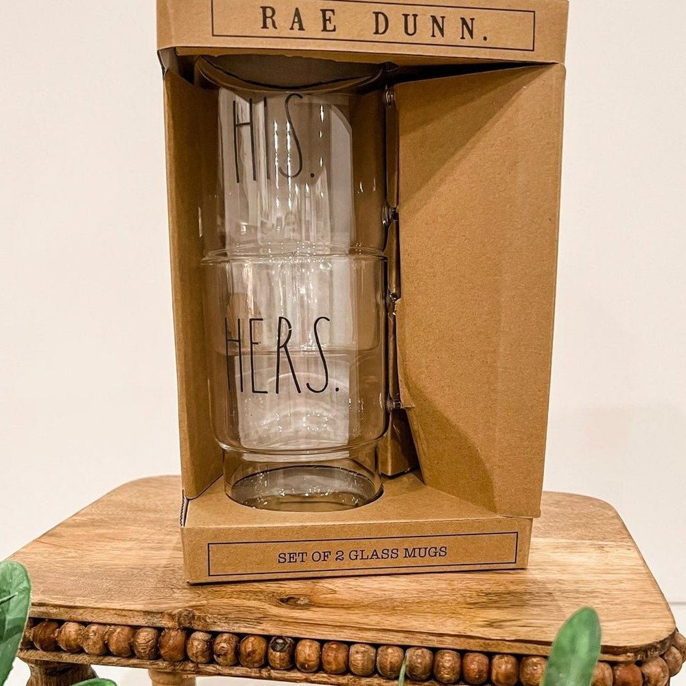 RAE DUNN His/Hers Cocktail Glasses